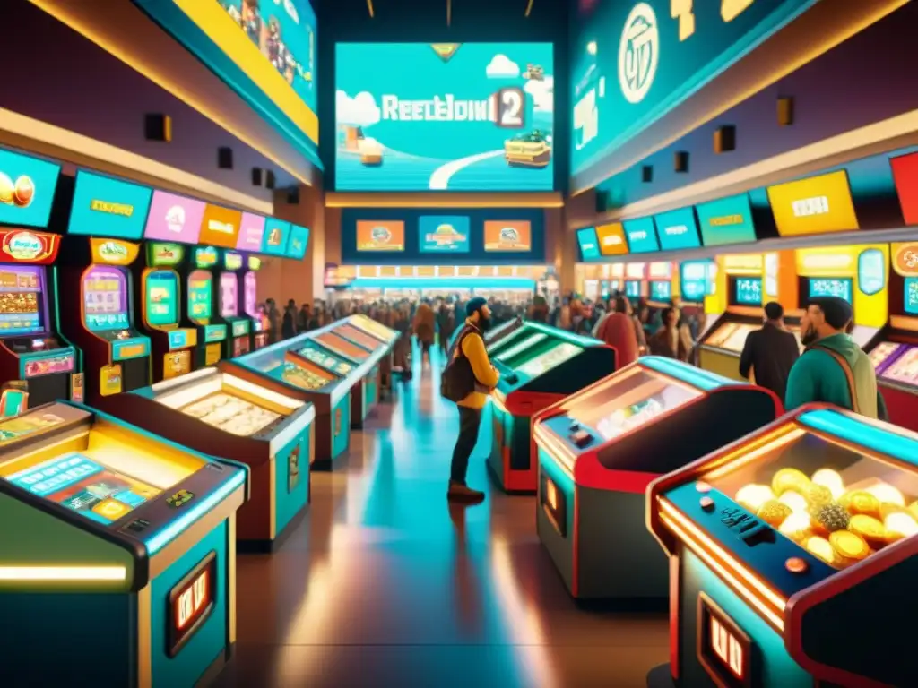 Detalle vintage de mercado en videojuego, con microtransacciones, moneda digital y evolución de economías virtuales en gaming