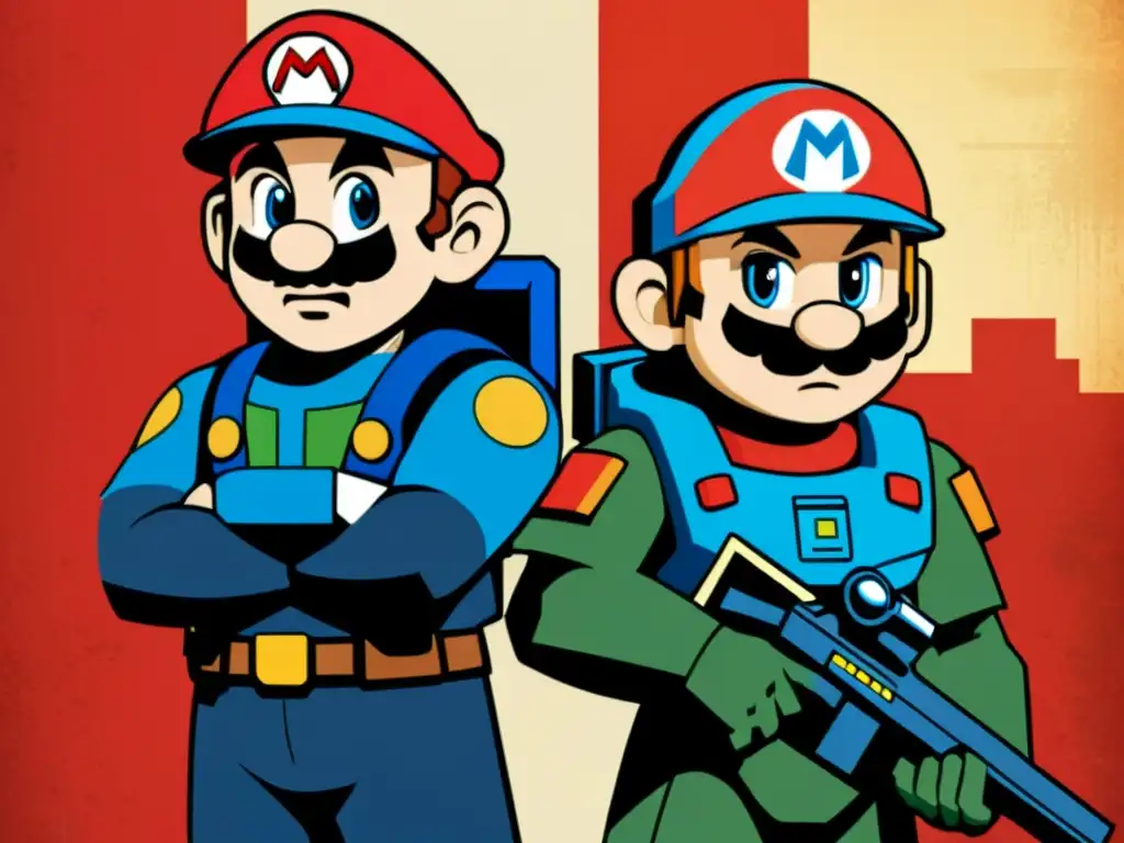 Mario y Master Chief, unidos en una ilustración digital detallada, representando la evolución de personajes y héroes en la cultura gamer