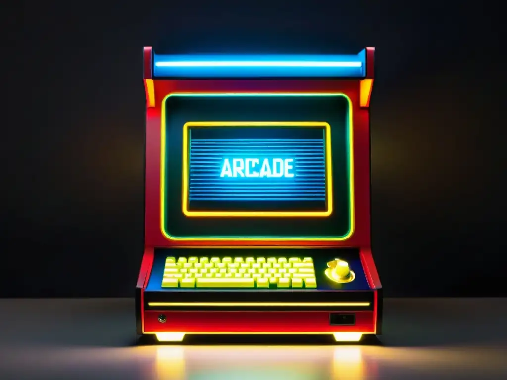 Un PC gamer personalizado con detalles retro y luces LED, reflejando la creatividad de los aficionados a los kits de modding para PC gamer