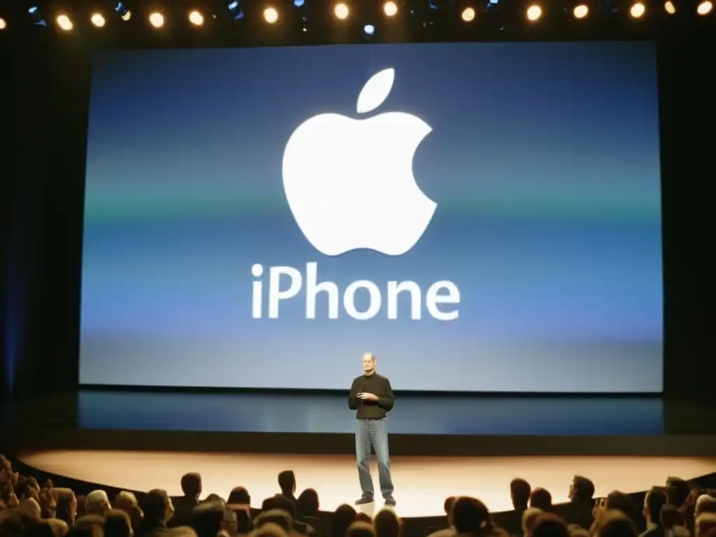 Steve Jobs presenta el primer iPhone en un evento histórico, evocando la evolución de la computación y las máquinas antiguas