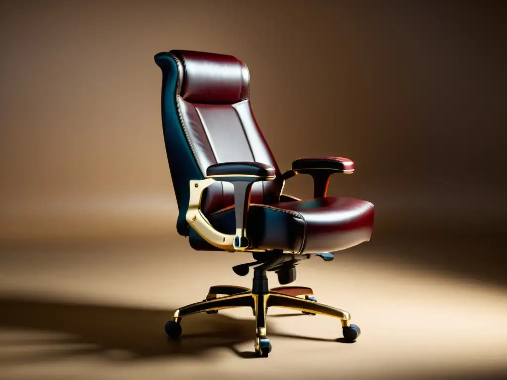 Silla gaming ergonómica y confortable de diseño vintage en cuero mahogany